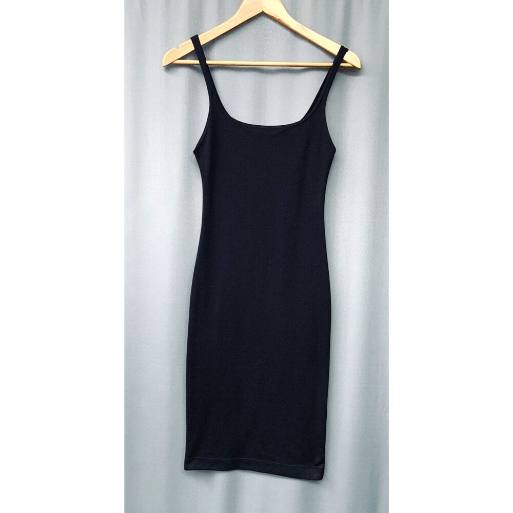 Zara Trafaluc Bodycon Slip Dress Sz S Black Stretchy Sexy LBD Whimsigoth Witchy